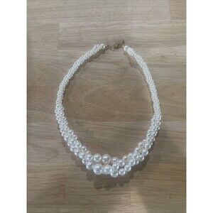 RMN Three Strands Faux Pearl Choker, Granny Core, Business Core, Elegant, Boss